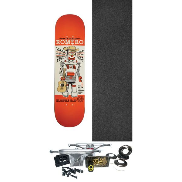 Toy Machine Skateboards Leo Romero Robot Skateboard Deck - 8.5" x 32" - Complete Skateboard Bundle